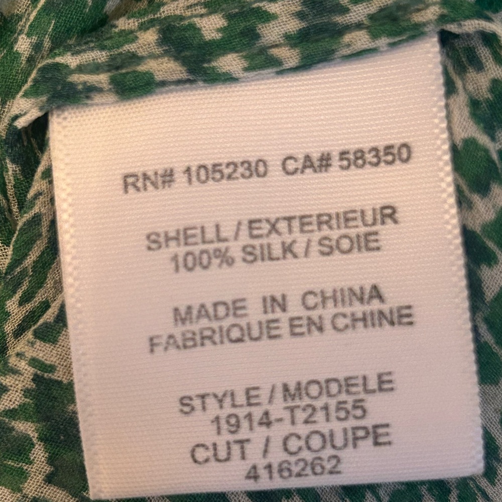 Joie Forest Green Patterned Blouse - image 5